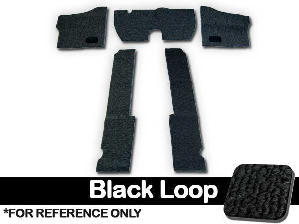 VW Carpet Kit 5pc.(Use W/Rubber Mats) W/Heater Grommets 1956-68 VW Bug Sedan