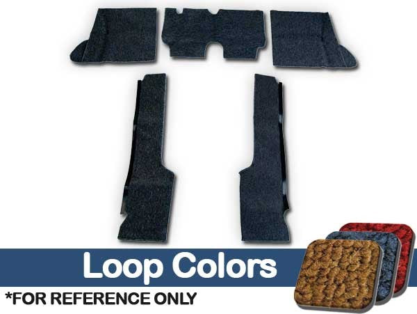 VW Carpet Kit 5pc. (Use W/Rubber Mats) 1969-72 VW Bug Sedan
