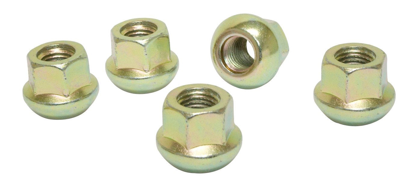Zinc Lug Nuts, M12-1.5, Ball Seat 5pc