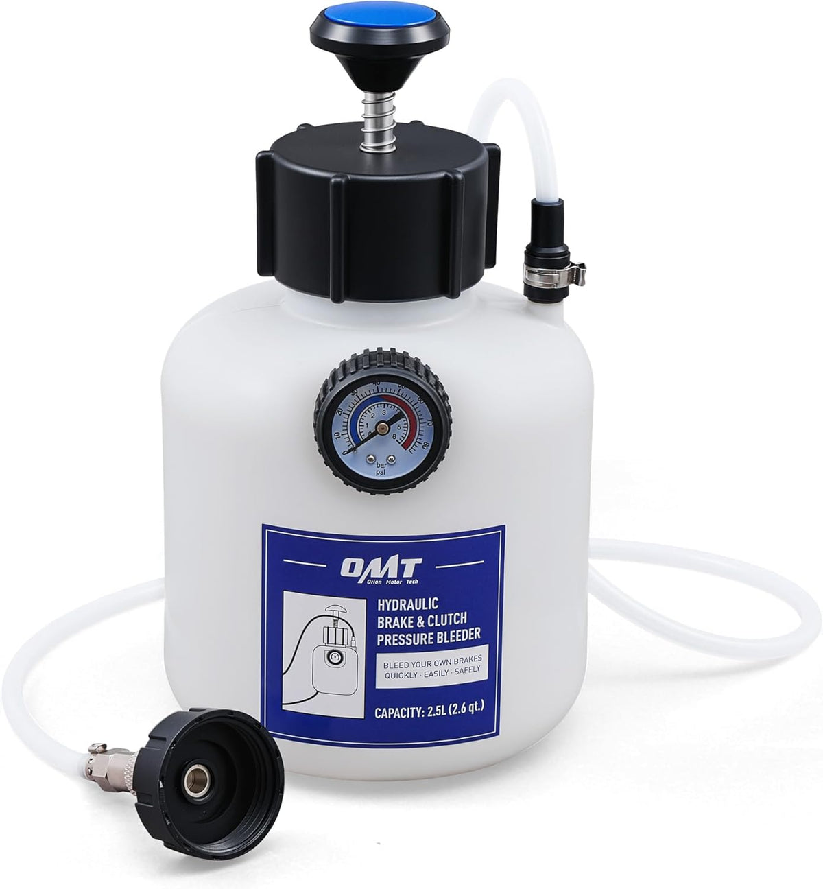 2.5L One-Person Pressure Brake Bleeder Kit Extractor with 42mm Adapter