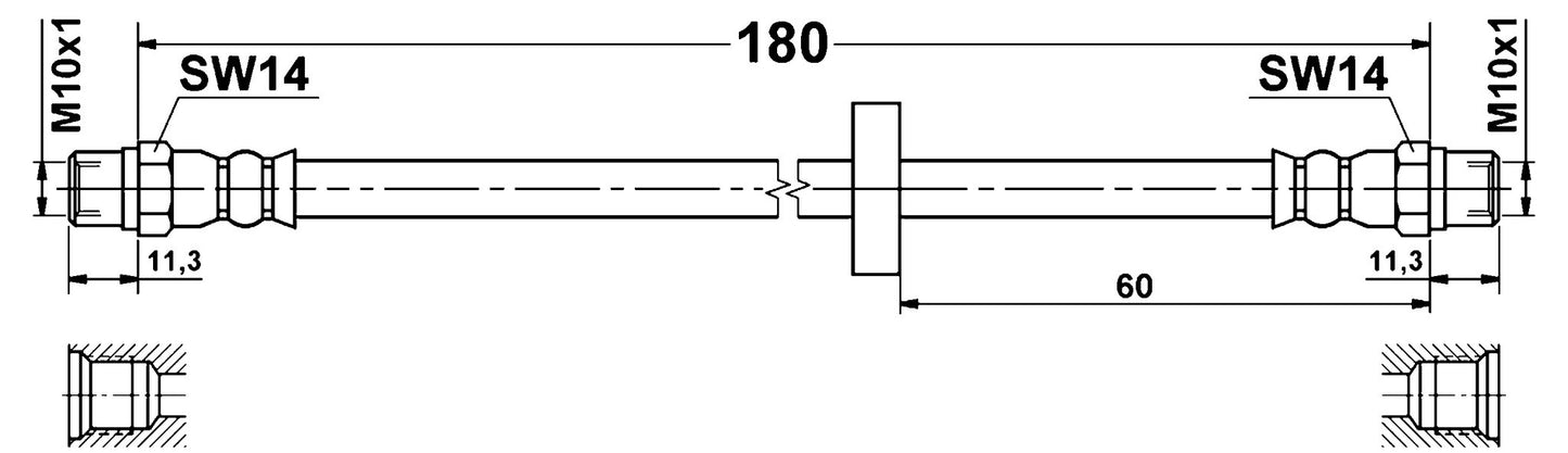 BRAKE HOSE, VANAGON REAR
