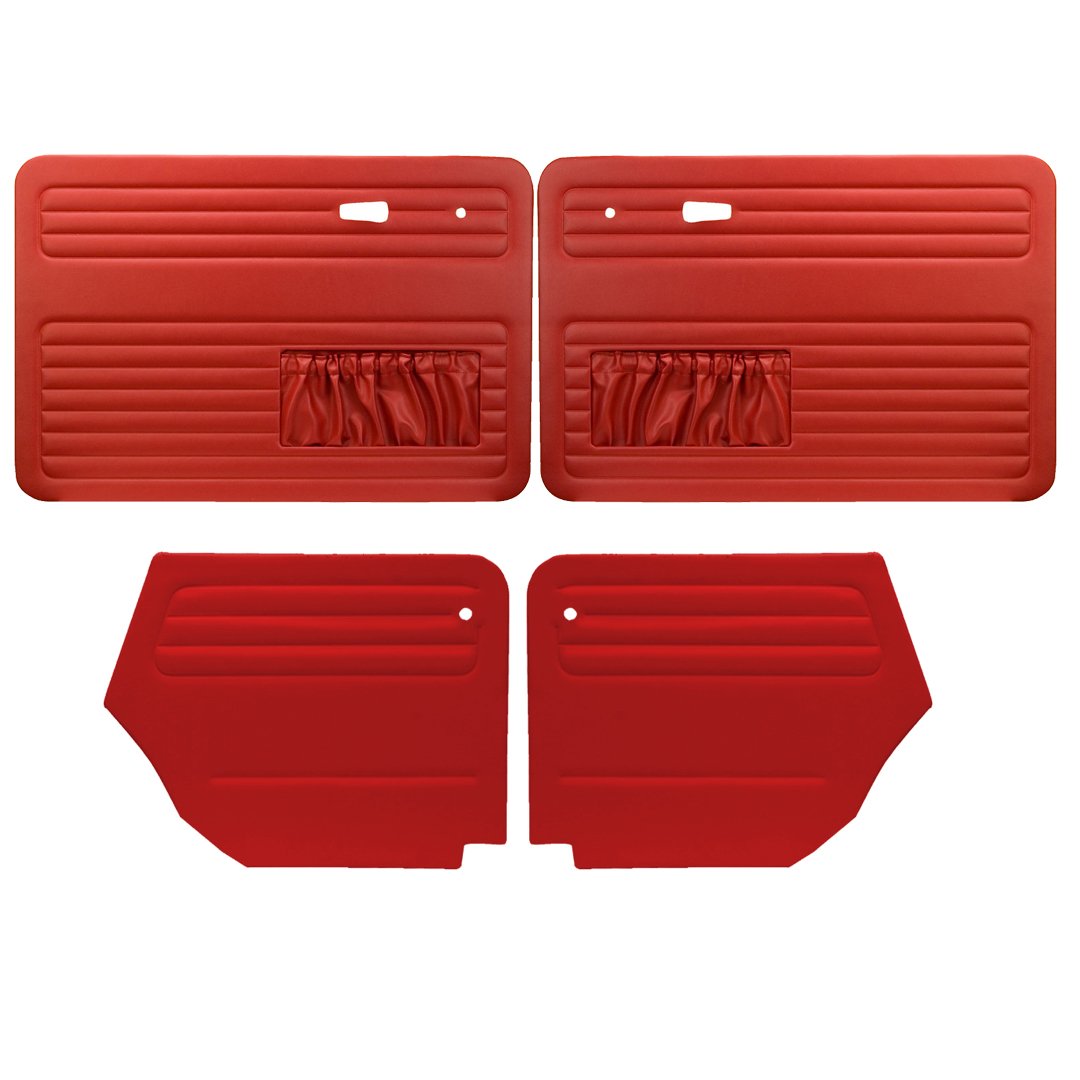 Authentic Style Door Panels - Full Set With Pockets - 67-72 Bug Convertible