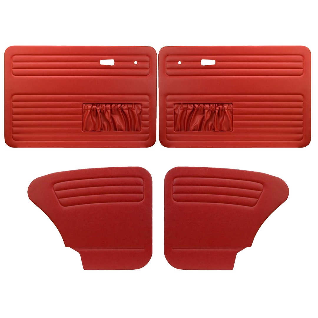 Authentic Style Door Panels - Full Set With Pockets - 67-77 Bug Sedan