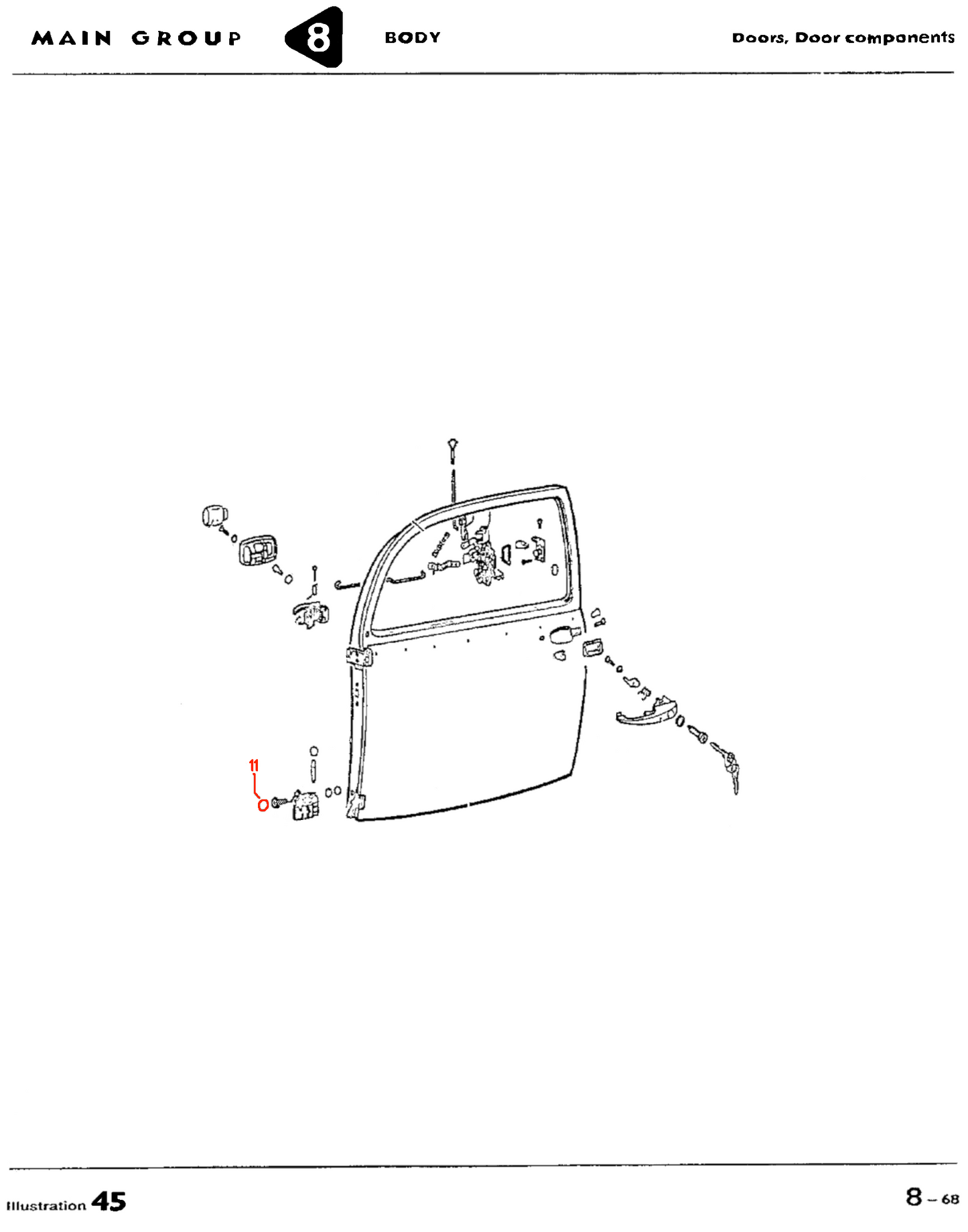 Bug/SB 58-79 Convertible Hinge Screw Holes Plug Set ( 2 Large, 10 Small)