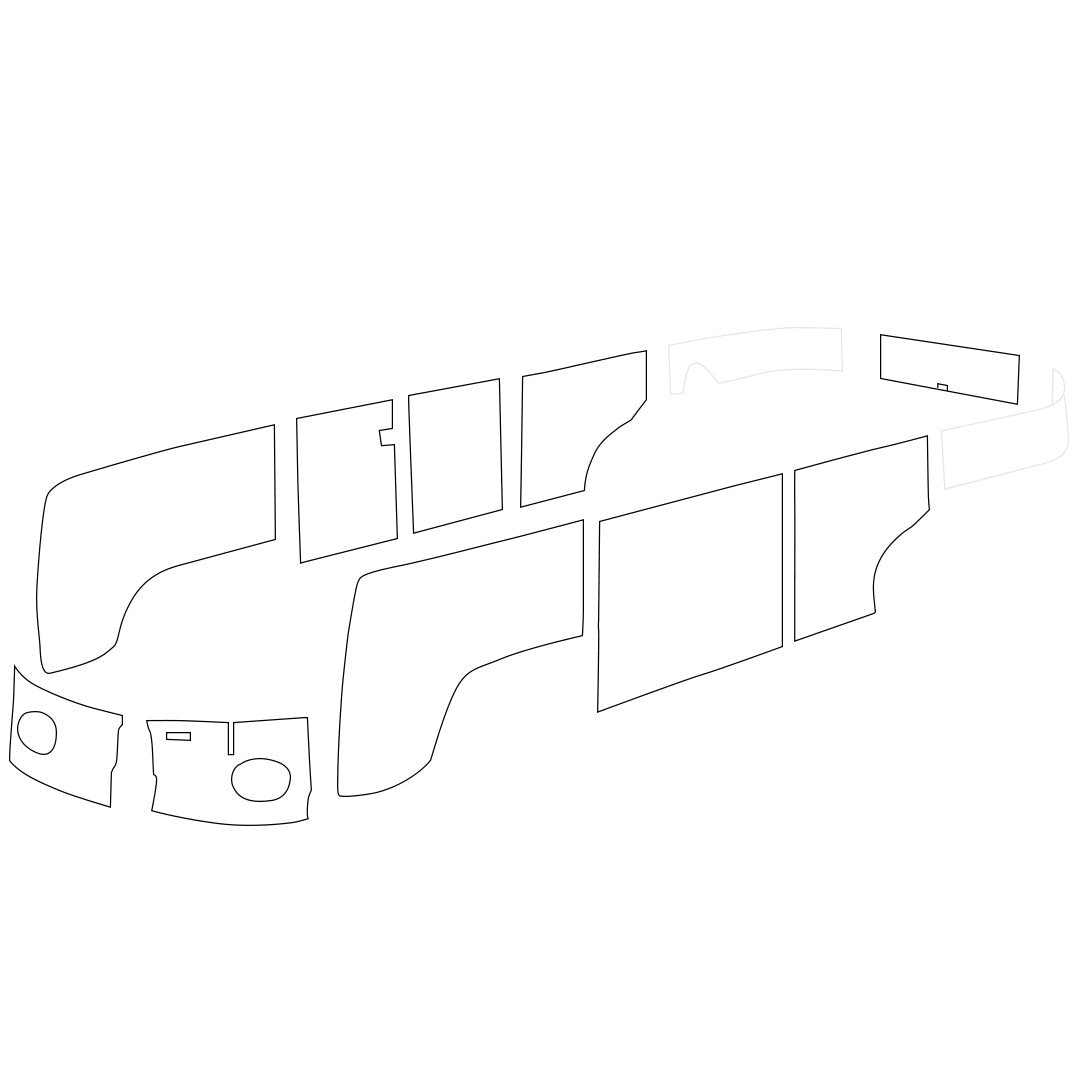 Door Panels Complete 10pc. Kit - 1963-68 VW Bus (ONE TONE)