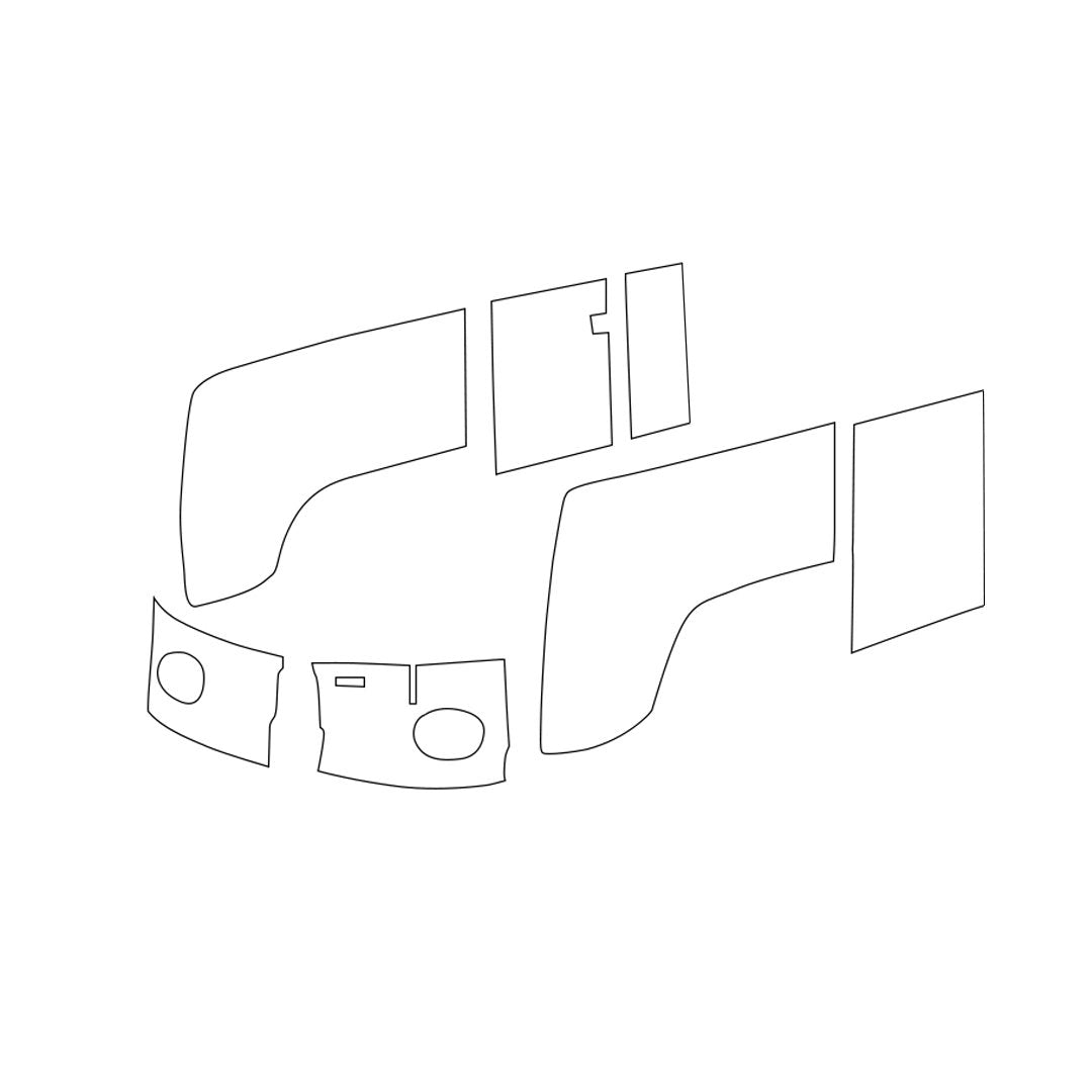 Door Panels Complete 7pc. Kit - 1963-67 VW Bus Crew Cab