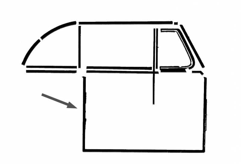 Bug 65-70, SB 71-79 Convertible Door Seal Right (Passenger)