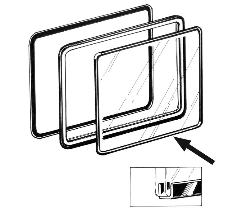 Bus 50-67 Side Popout Seal Between Glass & Frame - 241-133A-L/R