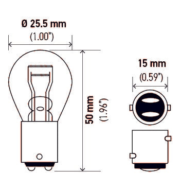 12v Dual Filment Amber Bulb