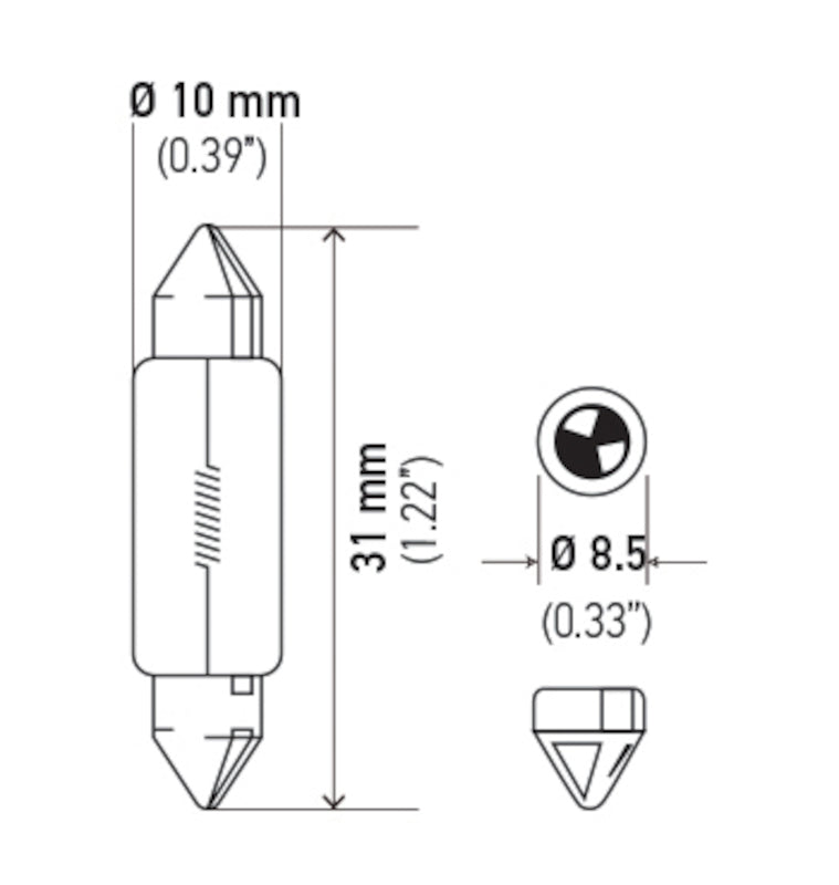 BULB, 12V 5W CONV. DOME