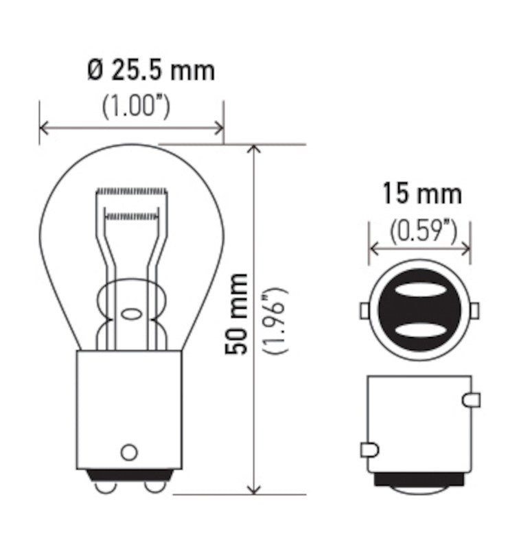 DUAL FILMENT BULB 12V 21/5W BAY15d