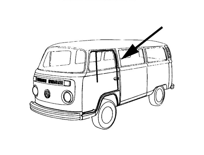 111-837-439DGR VW Window Felt Channel (German) - Beetle, Bus, Type 3