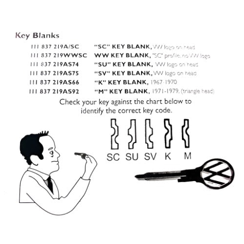 Bug 61-66 Key Blank "SU" Profile (S74)
