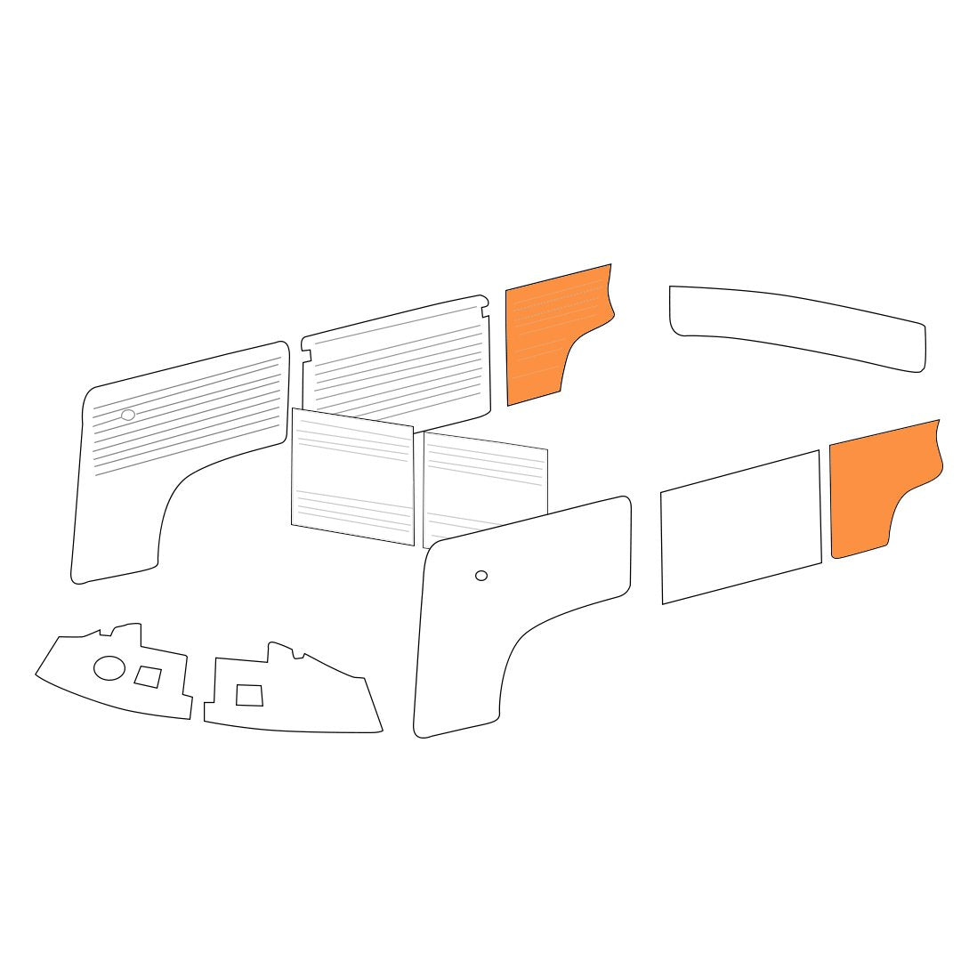 Left/Right Rear Quarter Panels, 2pc. - 1968-79 VW Bus