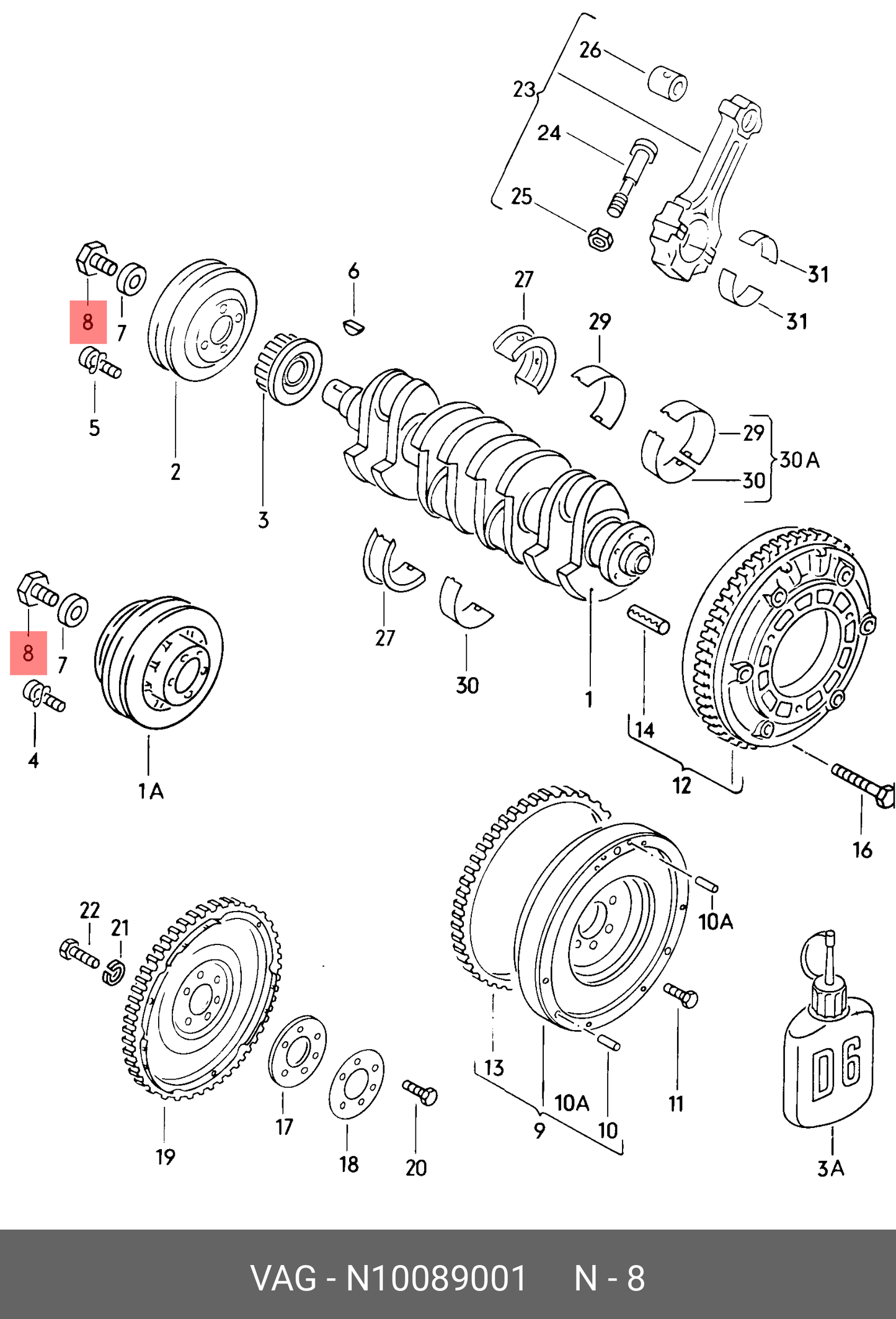 Crank Pulley Bolt