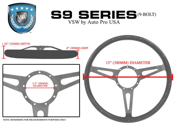 15" Wood Steering Wheel Espresso 9 -Bolt Mount Billet Aluminum Spokes