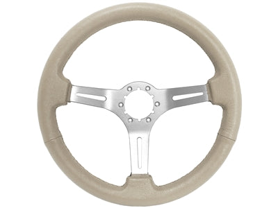 Volante S6 14" Sport Series Brushed 3 Spoke Leather Steering Wheel
