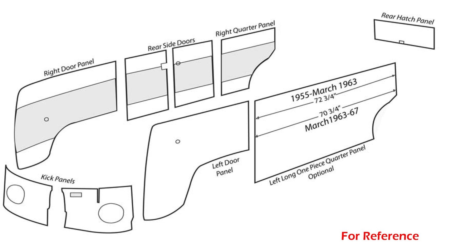 Standard Series Panels Complete 9pc Kit (Long Panel) - 1960-Early 1961 VW Bus
