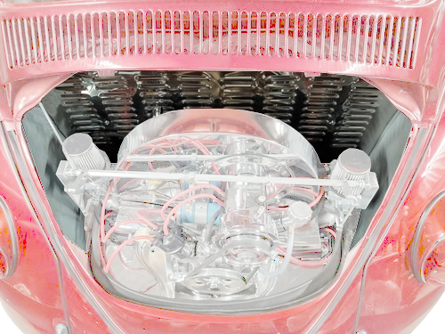 Bug Sedan 3 Pc. Louvered Firewall Chrome