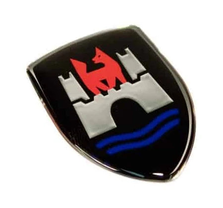 STICKER, WOLFSBURG CASTLE Red/Blue/Black Pair