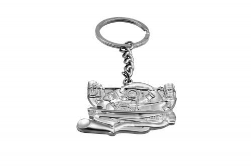 Dual Carb Race Engine Key Chain