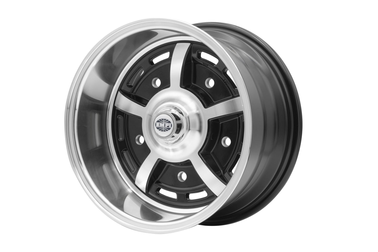 EMPI Sprintstar Wheel, 8 Spoke, 15x8” 5x205, Gloss Black w/ Polished Spokes and Lip