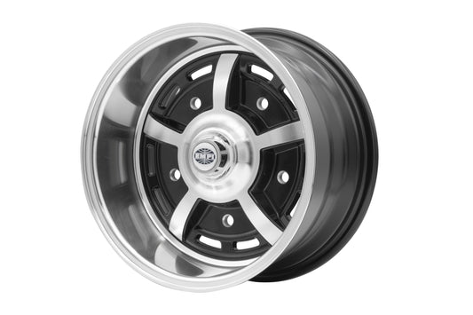EMPI Sprintstar Wheel, 8 Spoke, 15x8” 5x205, Gloss Black w/ Polished Spokes and Lip