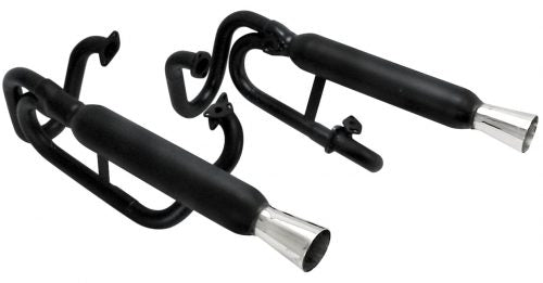 Buggy Dual Exhaust Black with Chrome Tips, without Heater Box