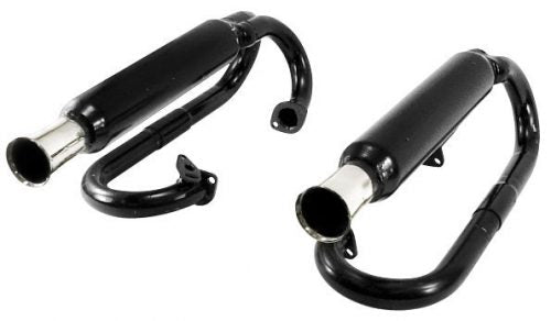 Dual Exhaust Black with Chrome Tips - without Heater Box