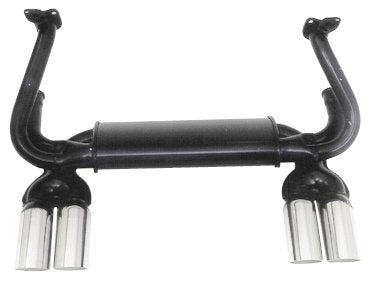 Bug & Ghia, 66-73, 1300-1600cc 1 3/8" tubing, Black with Chrome Tips
