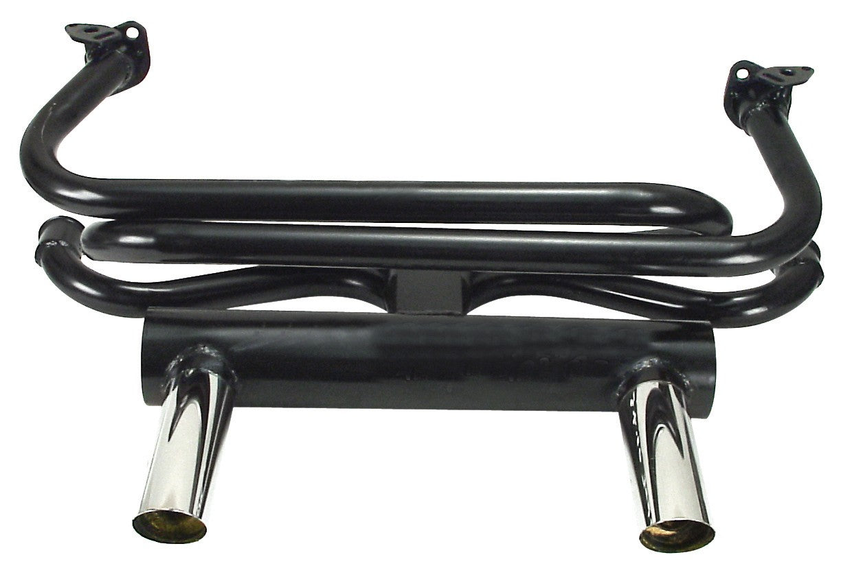 2 Tip GT Exhaust System Black with Chrome Tips 1 3/8" Tubing