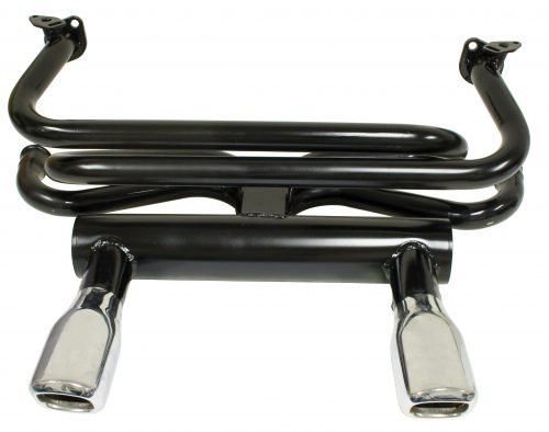 Type 1 1300-1600cc, 66-73 Black with Square Chrome Tips, 1 3/8" tubing