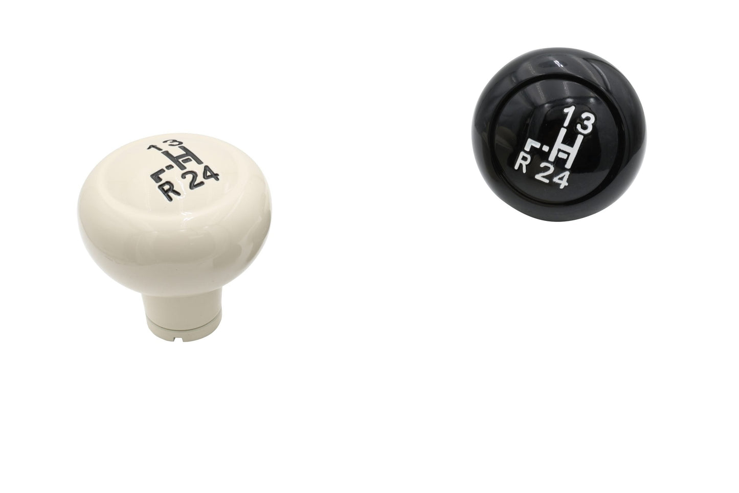 Stock Style Aluminum Shift Knob Ivory or Black - 7mm, 10mm, 12mm