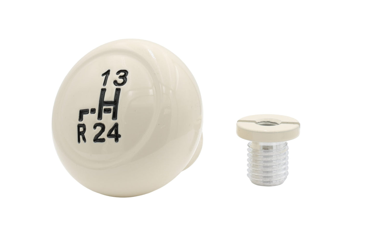 Stock Style Aluminum Shift Knob Ivory or Black - 7mm, 10mm, 12mm