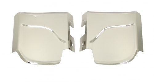 Fender Guards, Rear, Stainless Steel, Bug, Pair, with Plastic Trim
