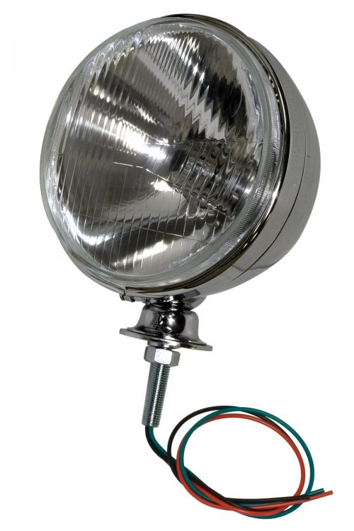 7" Chrome Headlight with 12-Volt H4 55/60W Bulb, Each
