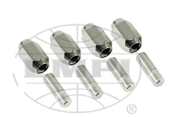 Aluminum Wheel Chrome Nut & Stud Mounting Kit, M14x1.5 to 1/2x20 (8pcs)