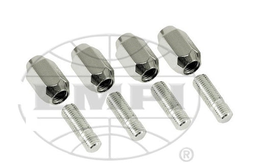 Aluminum Wheel Chrome Nut & Stud Mounting Kit, M14x1.5 to 1/2x20 (8pcs)