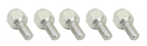 Chrome Lug Bolts - M12-1.5, 20mm Long, Set of 5, Ball Seat