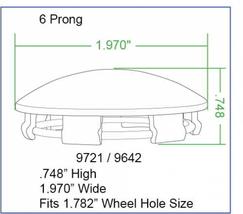 Center Cap for 15" EMPI Raider Wheels Chrome Finish
