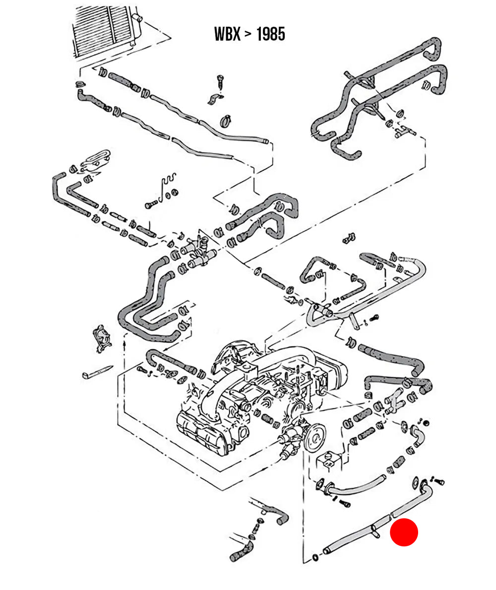 VW Vanagon 83-85 Crossover Pipe With P To Cylinder Head - 025-121-180A