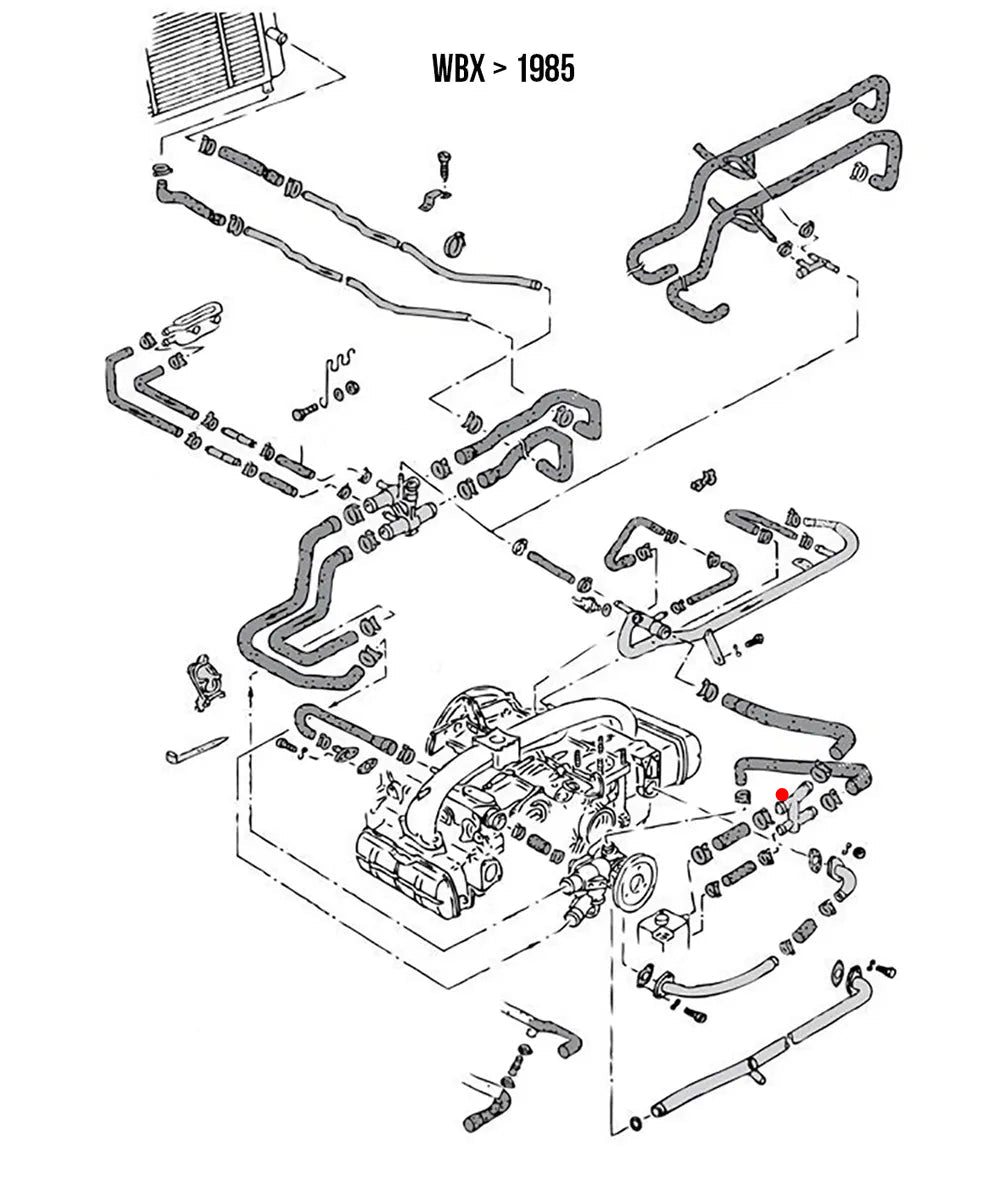 025-121-438 VW Vanagon Double T-Piece (H-Pipe) - 1.9L Wasserboxer