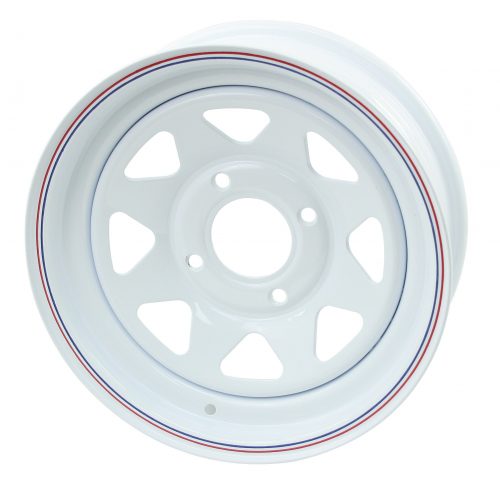 4 Lug 15 x 5" Wide Powder-Coated White Spoke Wheels