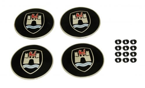 Wolf Crest, Set of 4 with Retainers f/ 3 Hole Caps