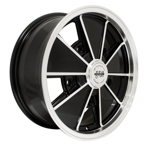 BRM 5x205 17x7 Gloss Black with Polished Lip & Spoke Edges