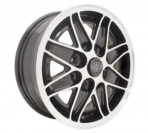 COSMO, 15x5.5 4X130 Gloss Black with Polished Lip & Face