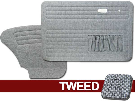 1967-77 Bug Sedan, Panels Front & Rear Only, w/Pockets Tweed Cloth