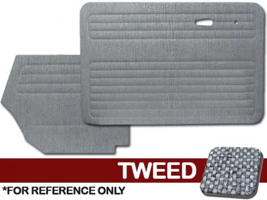 VW Bug 1967-1972 Convertible Door Panel Set w/o Pockets - Tweed