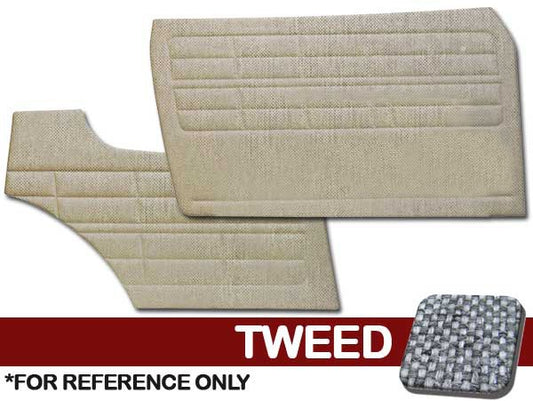 VW Karmann Ghia 1964-1974 Authentic Style Door Panels - W/O Pockets, Front & Rear, Tweed