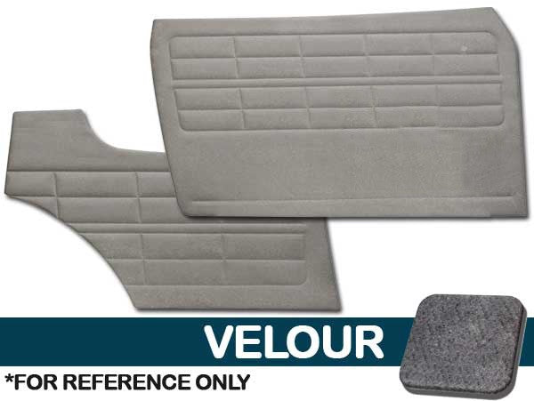 VW Karmann Ghia 1956-1963 Authentic Style Door Panels - W/O Pockets, Front & Rear, Velour